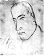 Портретная зарисовка «Гумилёв с сигаретой»