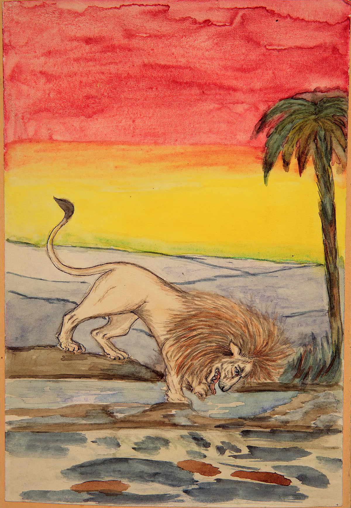 Лев в пустыне