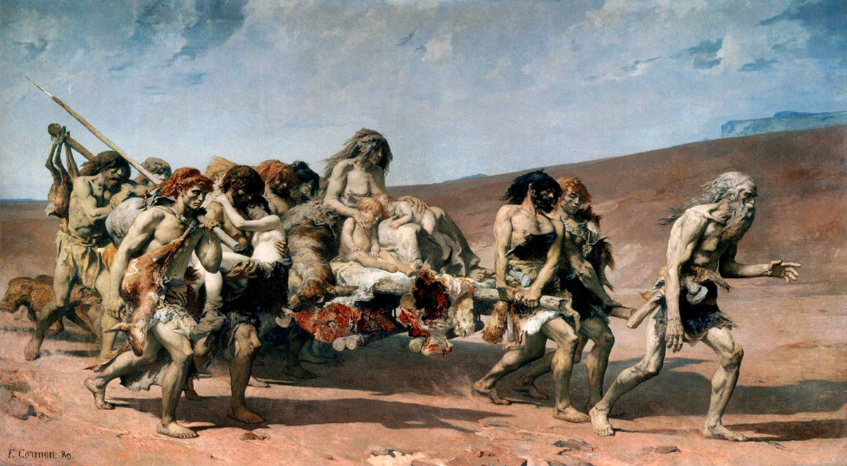 Скитания проклятого Каина и его потомства. Художник Ф. Кормон, 1880